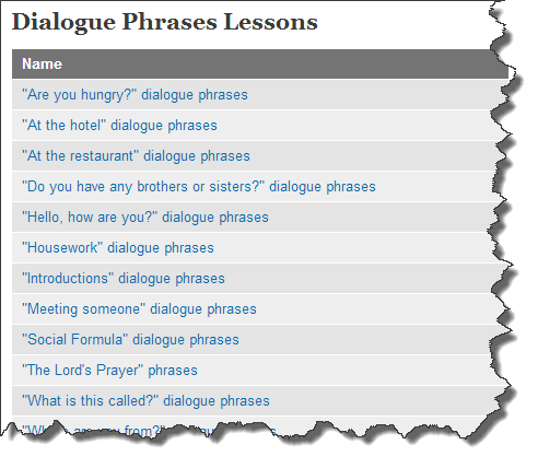 Dialogue Phrases Lessons