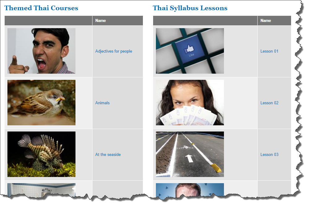 Courses on Online Lessons page