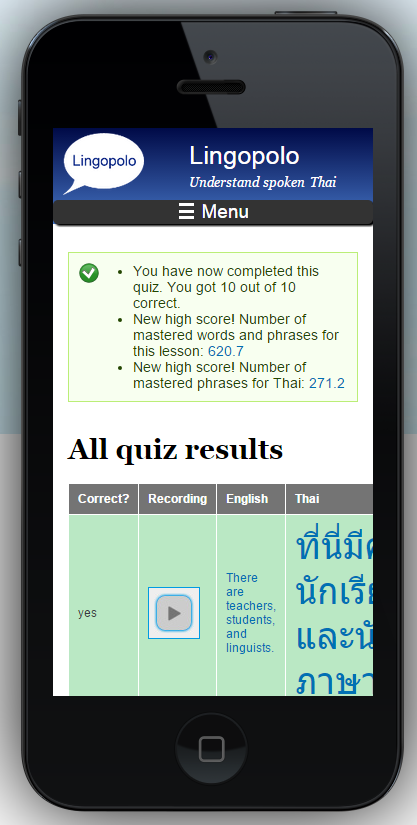 iPhone 5 quiz results